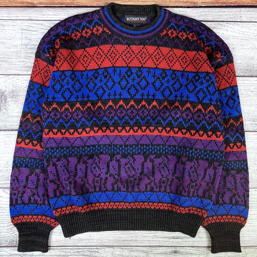 Vintage 1990s Botany 500 Multicolor Striped Sweater